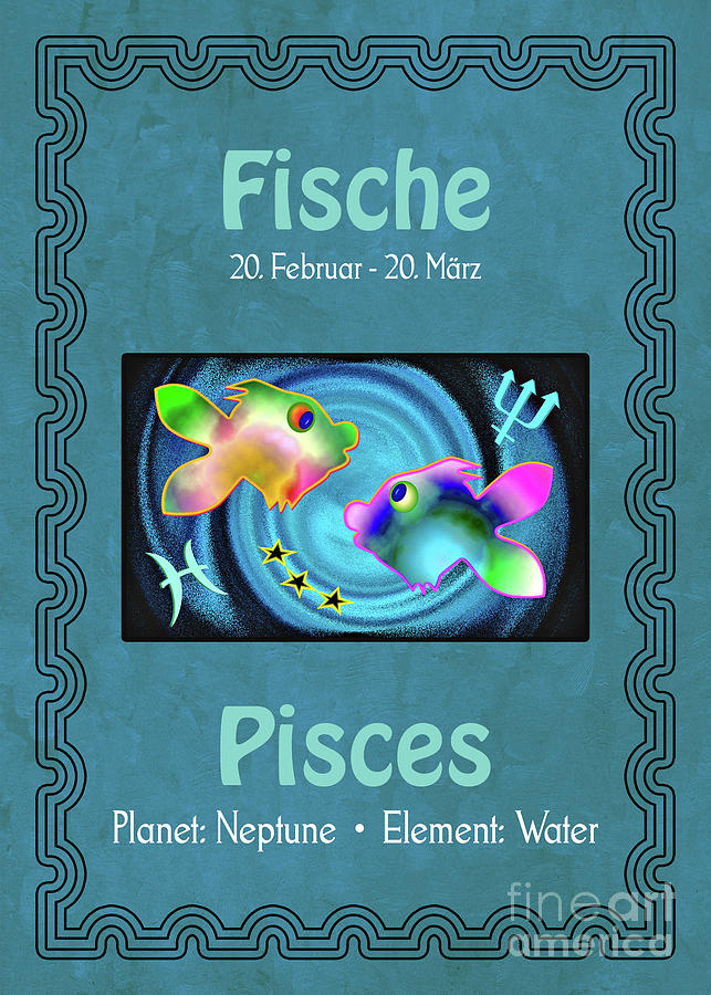 Zodiac Sign Pisces - Fische Digital Art by Gabriele Pomykaj