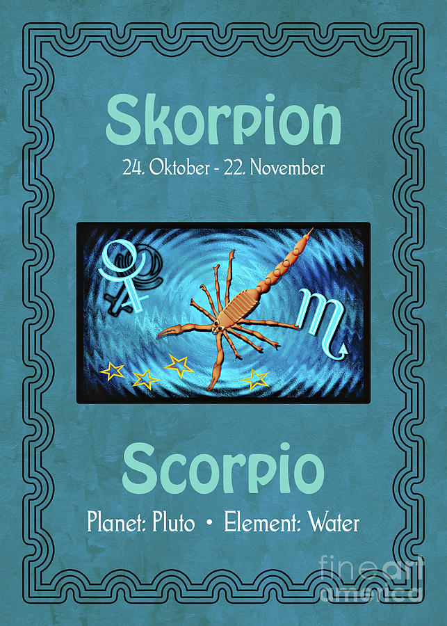 Zodiac Sign Scorpio - Skorpion Digital Art by Gabriele Pomykaj