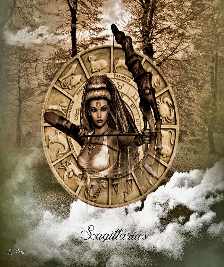 Zodiac Signs - Sagittarius Mixed Media by Gayle Berry - Fine Art America