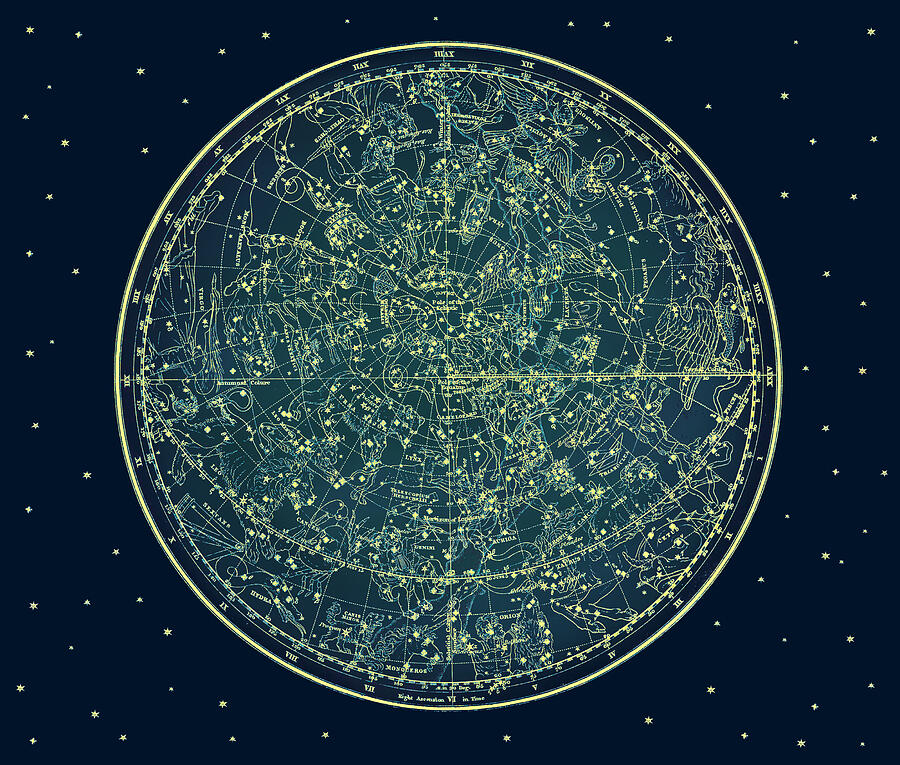 Zodiac Star Map Photograph