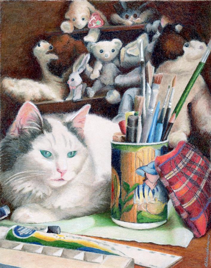 Animal Painting - Zoe and Friends by Robynne Hardison