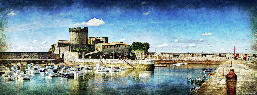 Boat Photograph - Zokoa Harbor fortress - vintage version by Weston Westmoreland