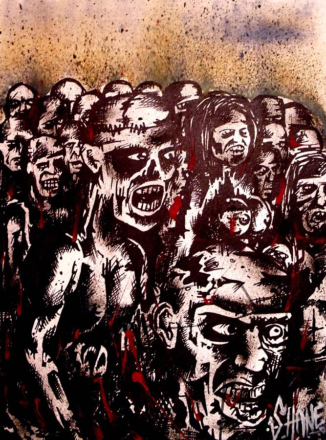 Zombie Army Painting by Sam Hane