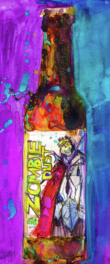 Beer Painting - Zombie Dust by 3 Floyds Brewing Co.  by Dorrie Rifkin