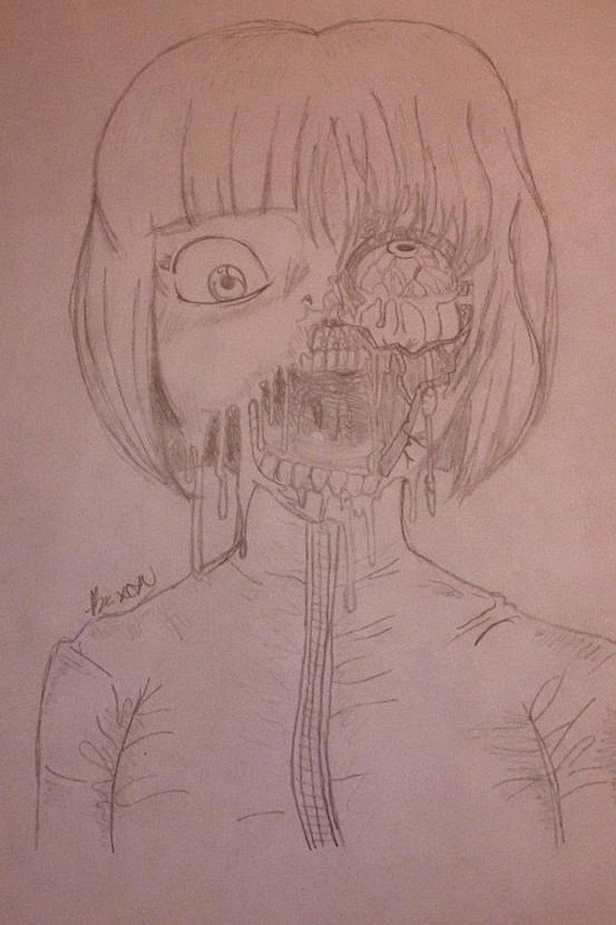 zombie girl drawing ghost town