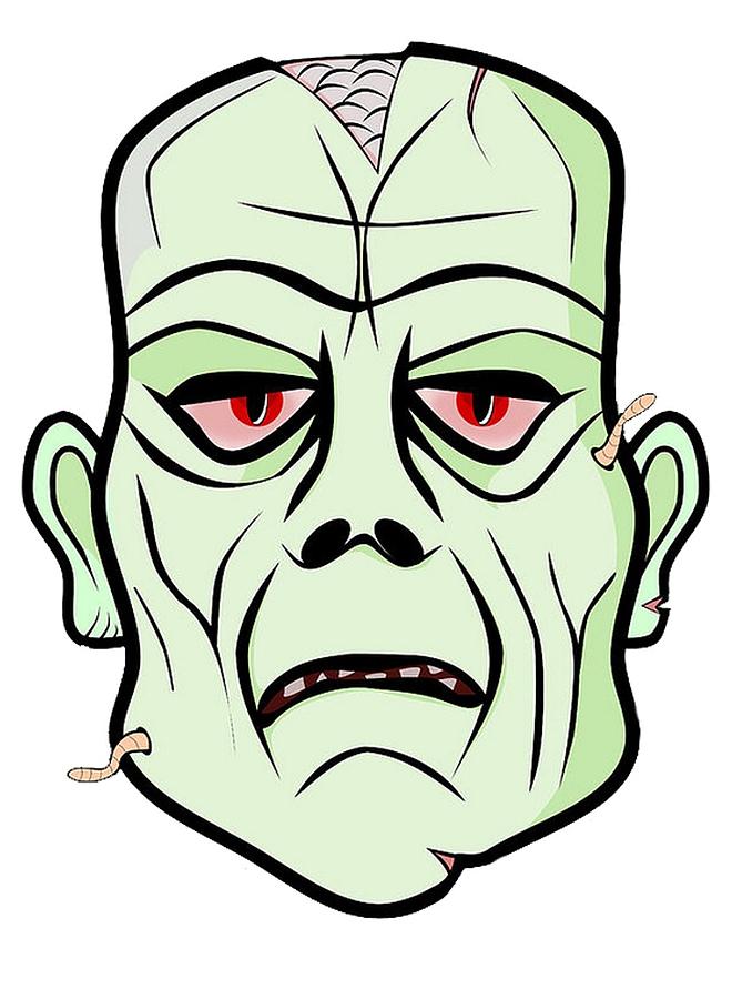 Zombie head Digital Art by Martin Capek