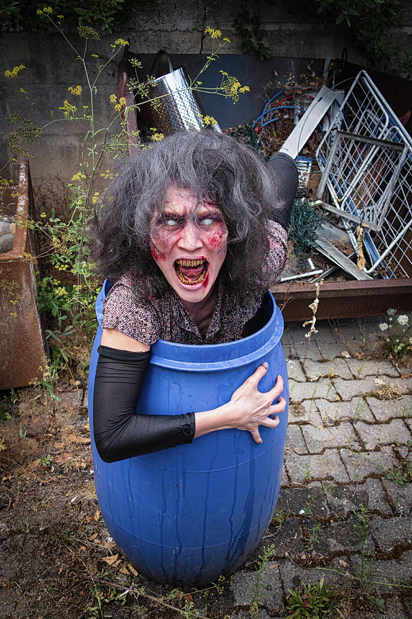 Zombie in barrel Photograph by Matthias Hauser