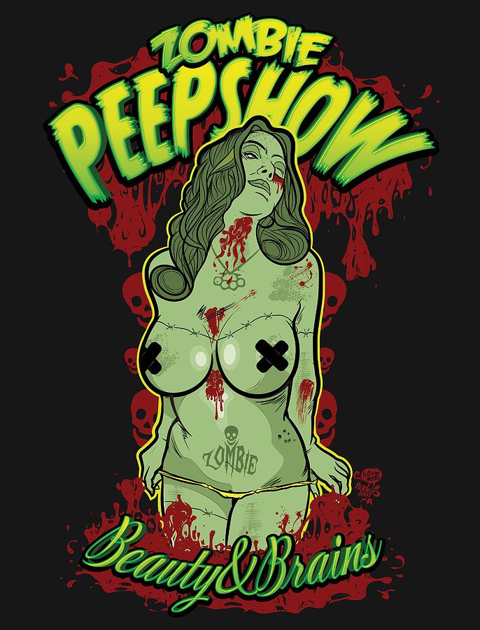 Cool Digital Art - Zombie Peep Show by Neil Hyde