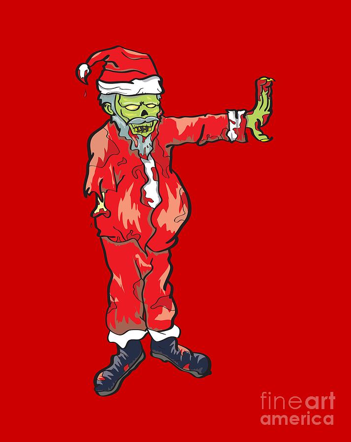 Zombie Santa Claus Illustration Digital Art by Jorgo Photography