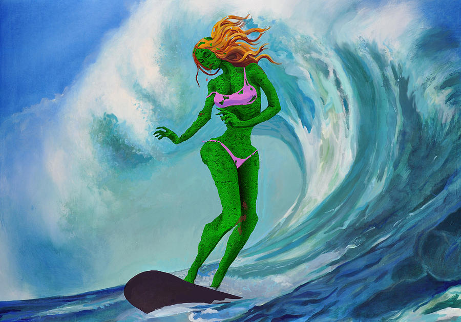 Zombie Surf Goddess Painting by Geoff Greene - Fine Art America