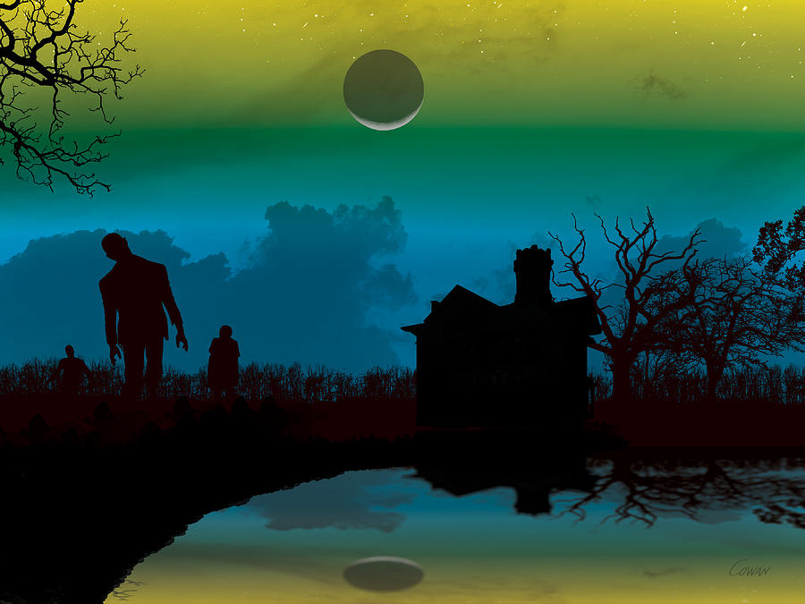 Zombies At Night Digital Art