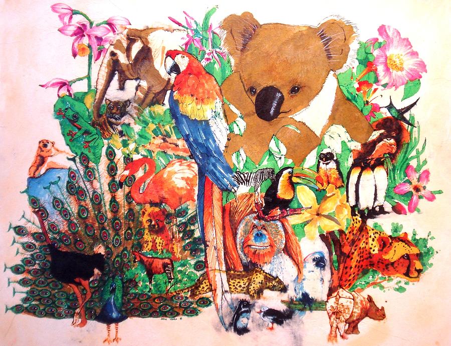 Zoo Animals Painting by John YATO - Fine Art America
