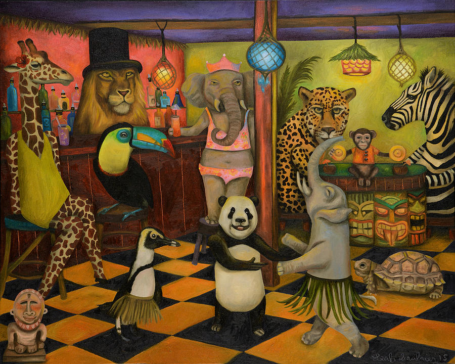 Elephant Painting - Zoobar by Leah Saulnier The Painting Maniac