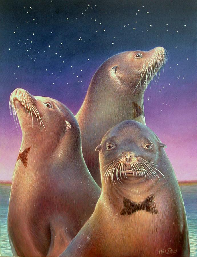 ZooFari Poster The Sea lion Painting by Hans Droog
