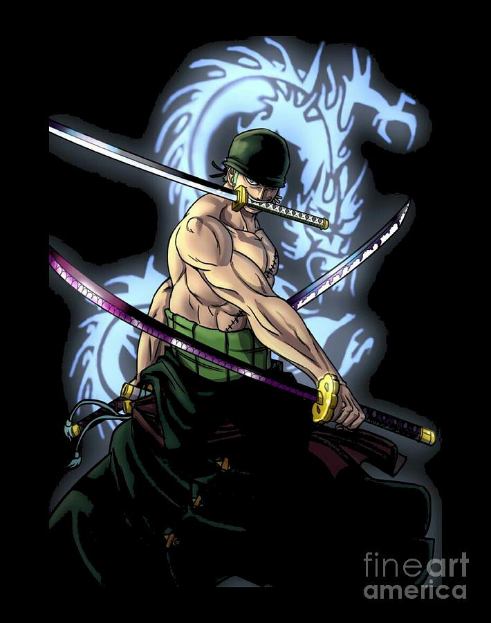 Zoro Santoryu One Piece Mixed Media By Aditya Sena