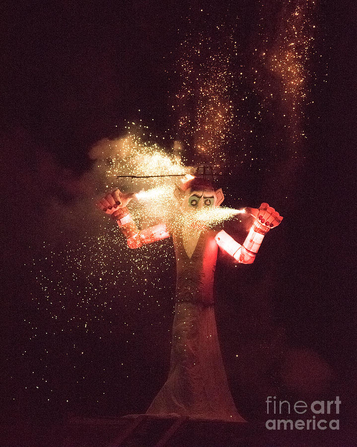 Zozobra Fireworks Photograph by Steven Natanson