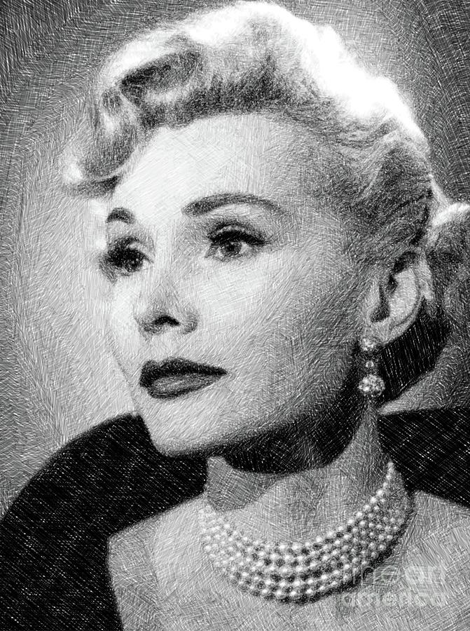 Zsa Zsa Gabor, Vintage Actress By Js Drawing