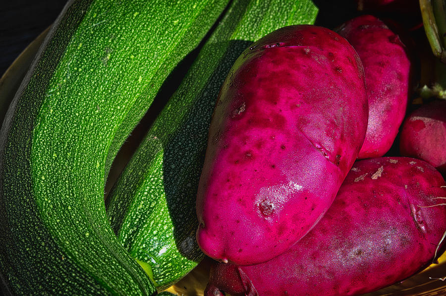 Zucchini and Red Potatoes Photograph by Cathy Mahnke