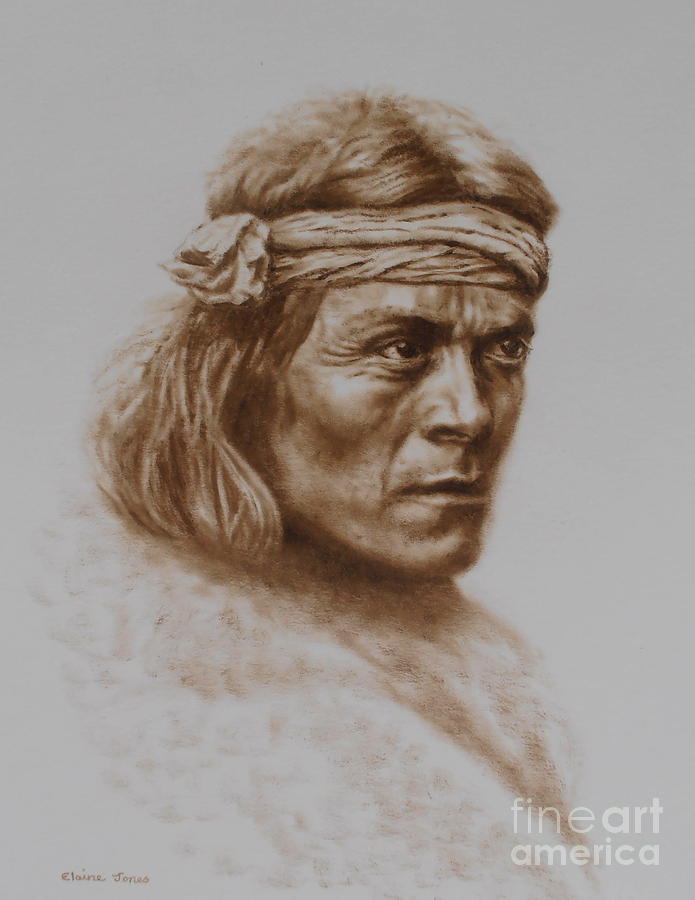 Zuni Portrait Painting by Elaine Jones