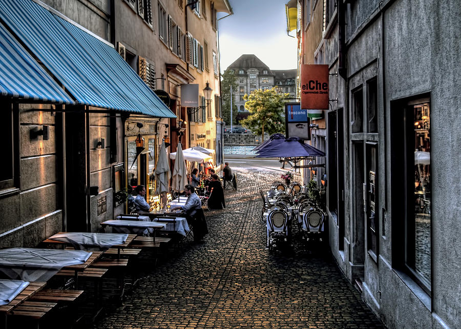 Zurich Old Town cafe Photograph by Jim Hill