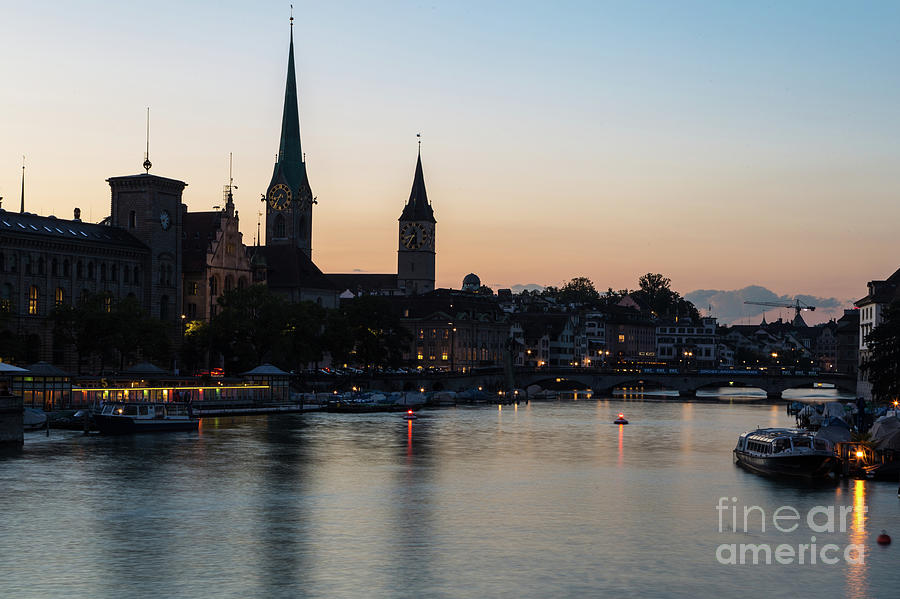Zurich sunset Photograph by Didier Marti