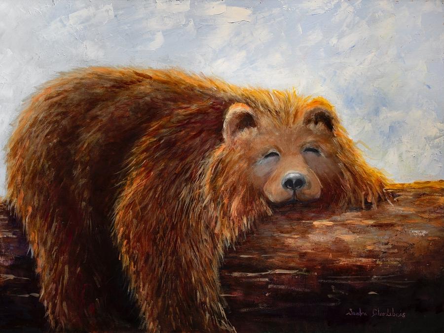 Zzzz Bear Painting by Sandra Charlebois