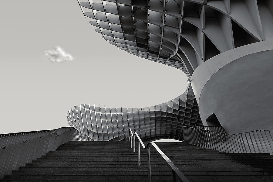 Architecture Photograph - - Parasol With Single Cloud - by Wim Schuurmans