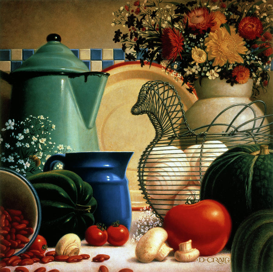 Acorn Squash Painting - 021 Country Vegetables by Dan Craig
