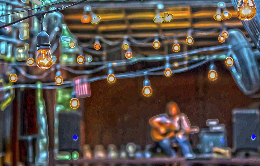 025 - Guitarist and Lights Photograph by David Ralph Johnson
