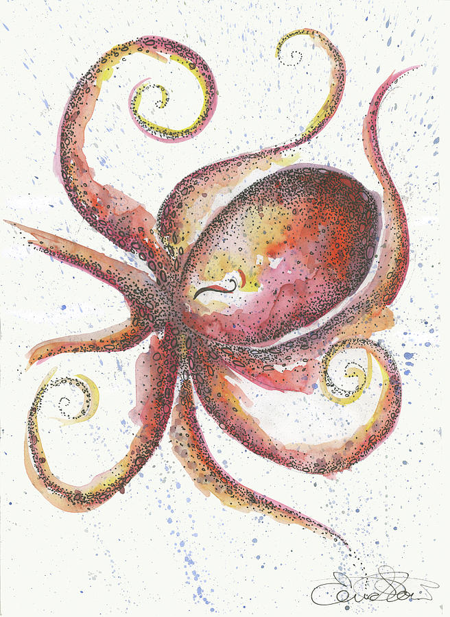 Octopus Painting - 028a by Emma Steel Octopus Painting - 028a by Emma Steel