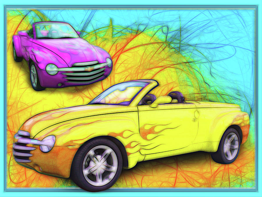 Classic Cars Digital Art - 03 Chevy SSR by Rick Wicker