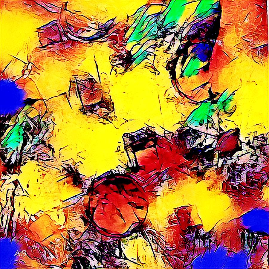 Abstract Painting - 05___Yellow Flowers by Armin Behnert