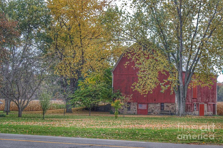 0619 - Mayvilles Lapeer Road Red in the Fall Photograph by Sheryl L Sutter