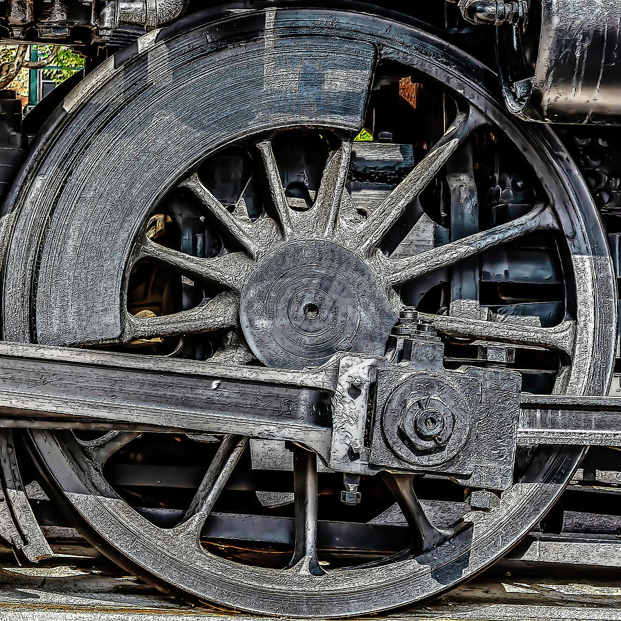 062 - Locomotive Wheel Photograph by David Ralph Johnson
