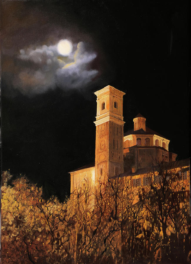 Architecture Painting - 0696-la Luna A Cherasco by Guido Borelli