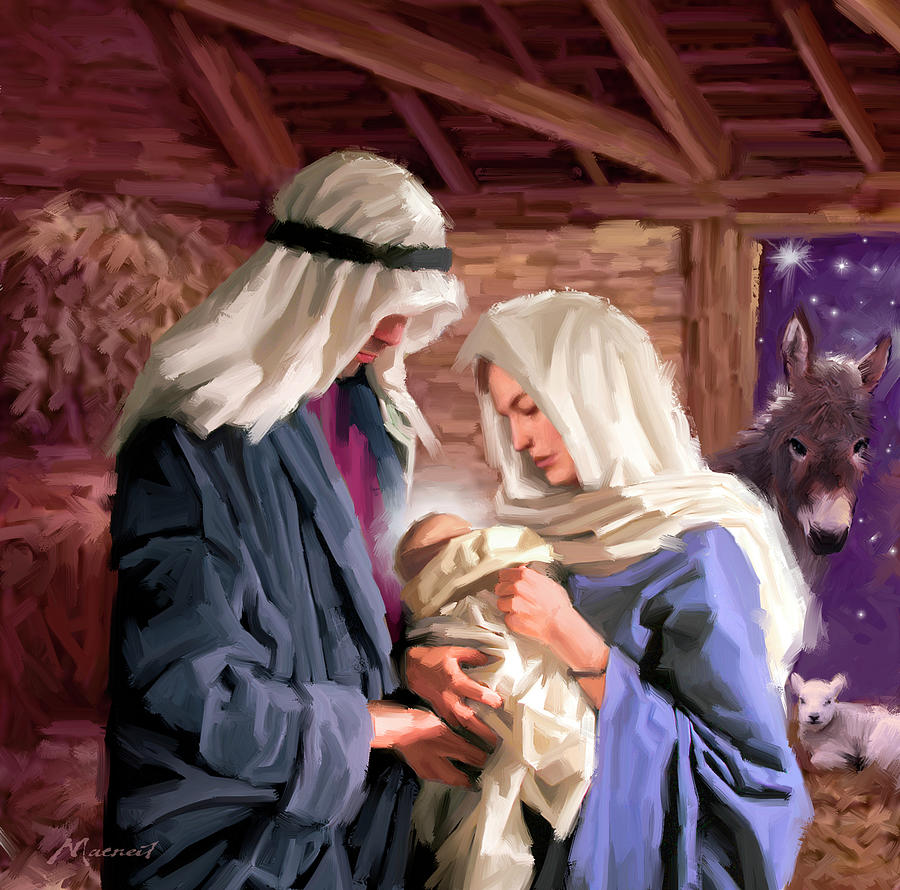 0717 Mary And Joseph Mixed Media by The Macneil Studio