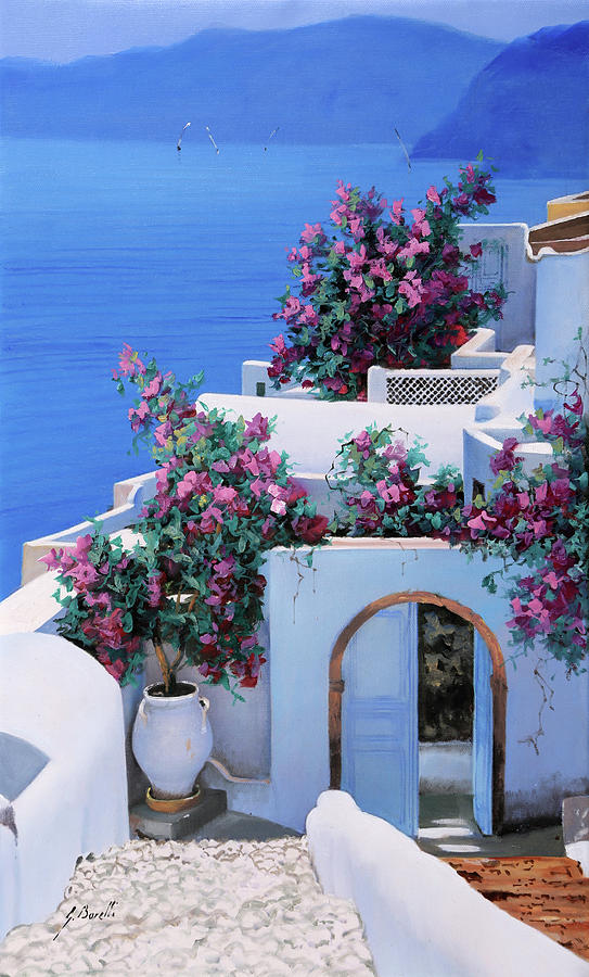 Architecture Painting - 0809-blu Di Grecia by Guido Borelli