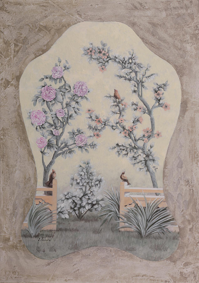 Bird Painting - 0852-decorazione Con Uccelletti Sugli Alberi by Guido Borelli