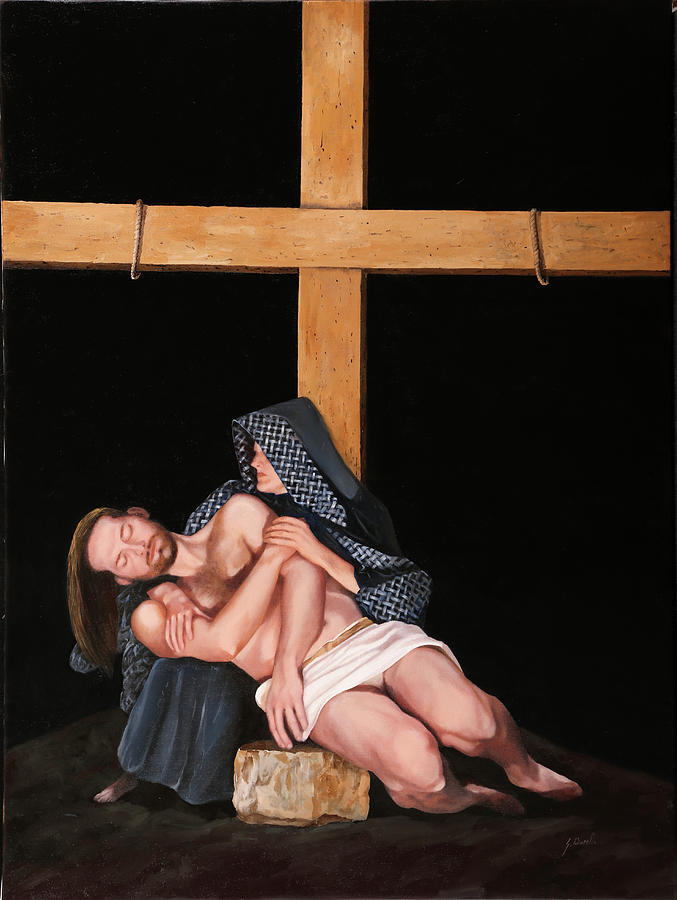 Jesus Christ Painting - 0893-la Pieta by Guido Borelli