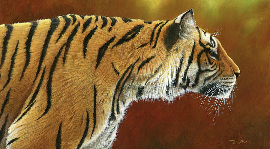 Animal Painting - 0983 Tense Tiger by Jeremy Paul