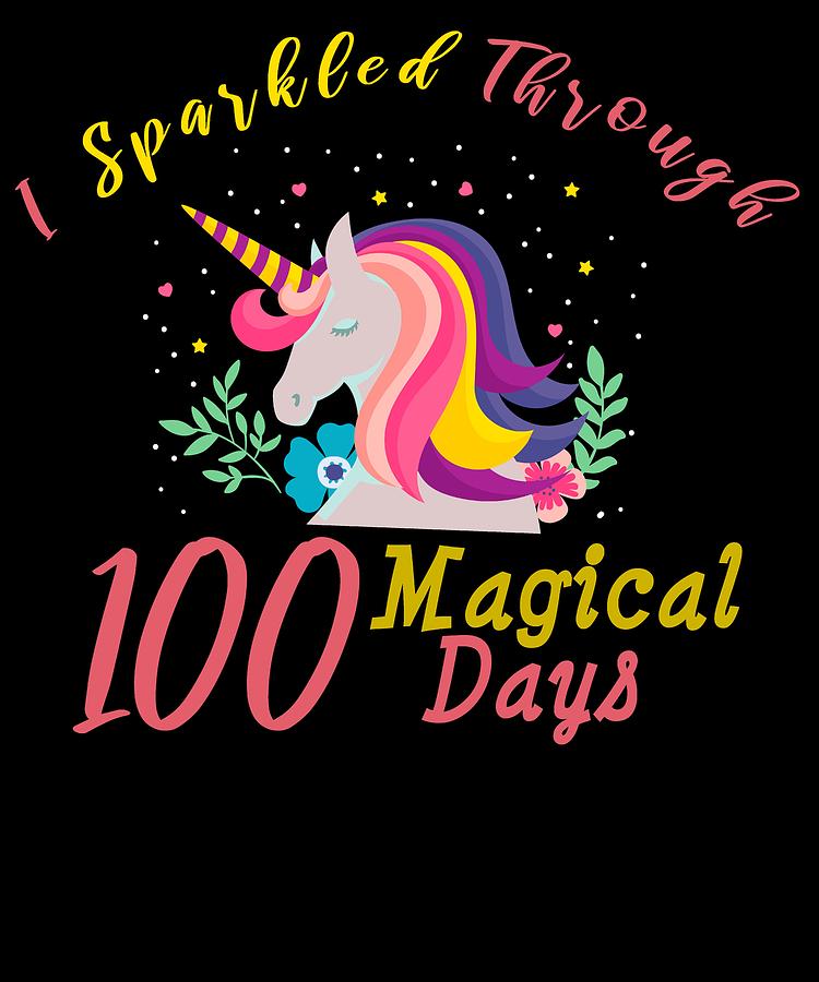 100 Days of School for Kindergarten Elementary Kids Dark Digital Art by  Nikita Goel - Fine Art America