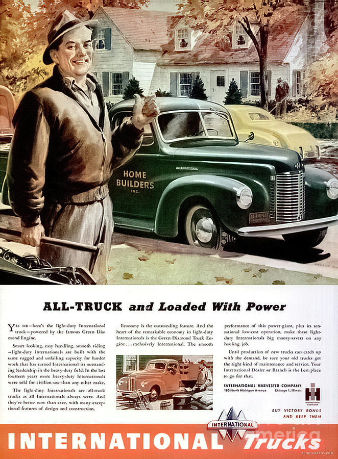 1950s International Trucks Advertisement #2 Mixed Media by Retrographs