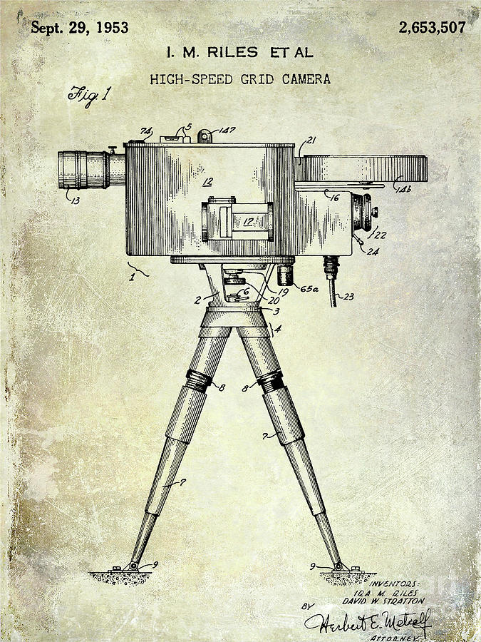 1953 High Speed Grid Camera Patent  Photograph by Jon Neidert