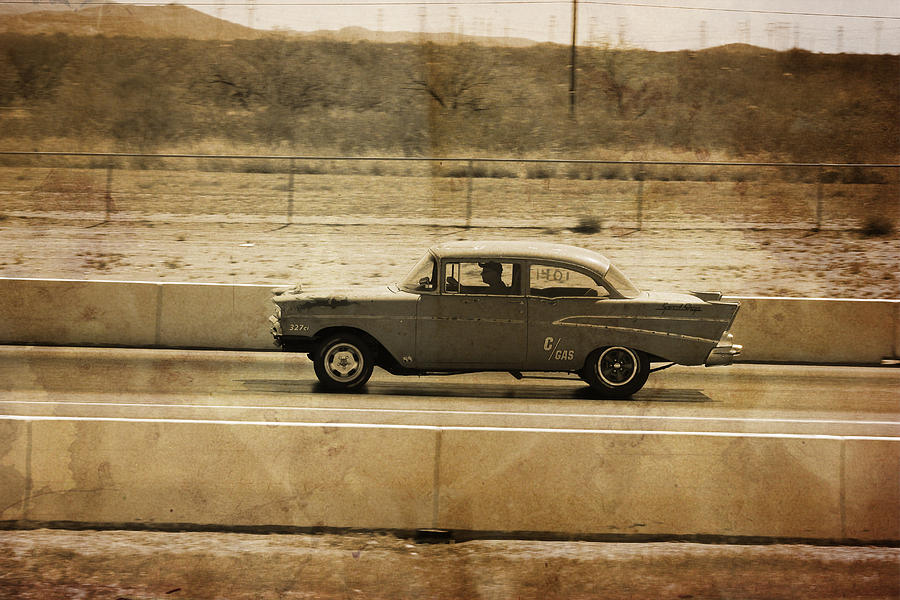 1957 Chevy Drag Race Photograph by Darrell Foster