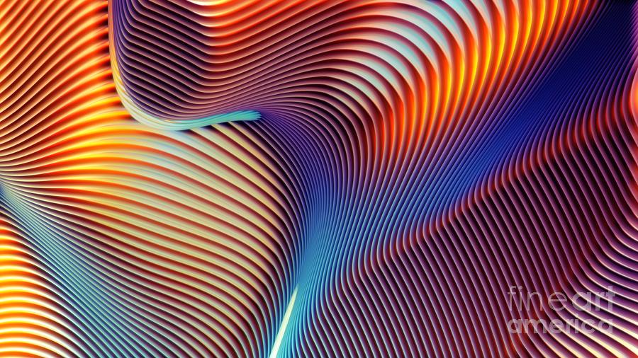 Abstract Digital Art - 3D Colorful Waves Pattern Ultra HD #1 by Hi Res