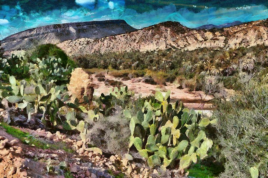 A beautiful landscape in the mountains of Morocco near Agadir #1 Digital Art by Gina Koch