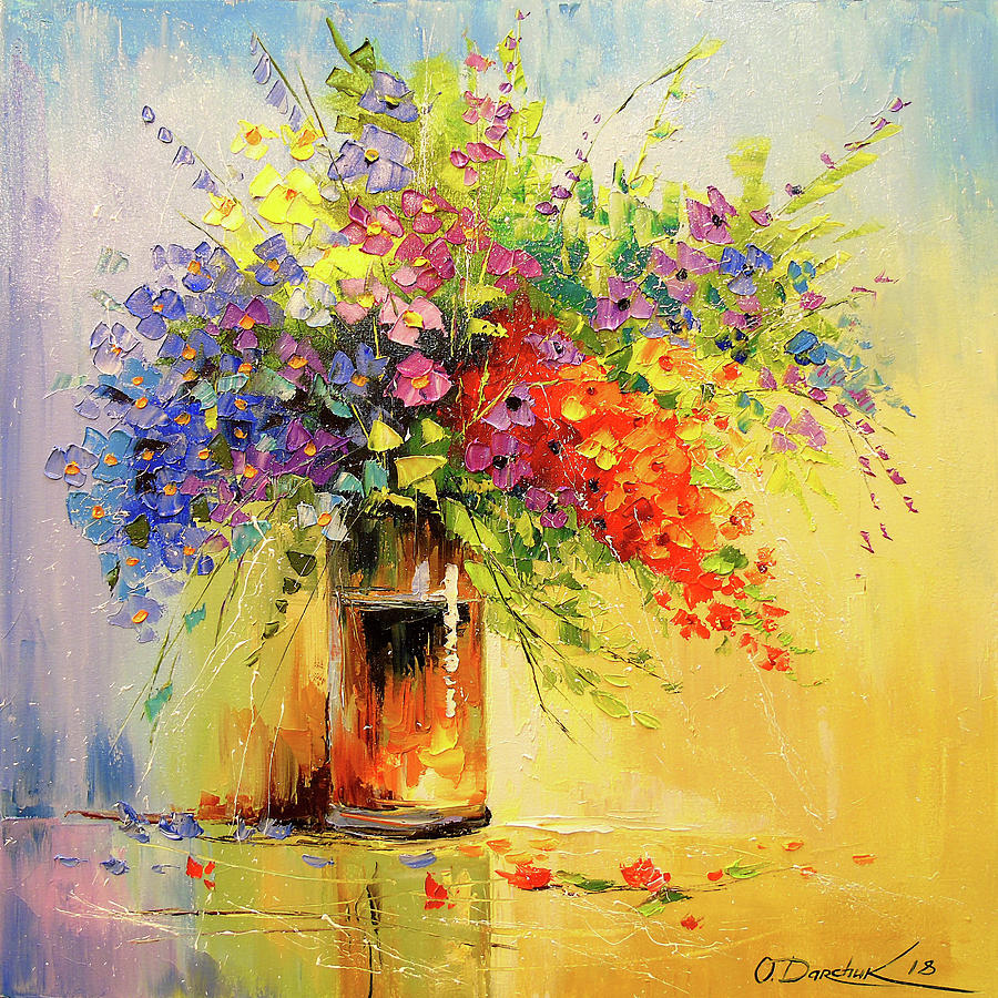 A bouquet of wild flowers Painting by Olha Darchuk | Fine Art America