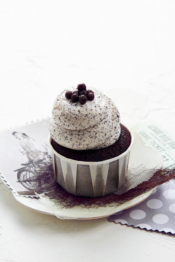 A Chocolate Cookie Cupcake #1 Photograph by Miriam Rapado