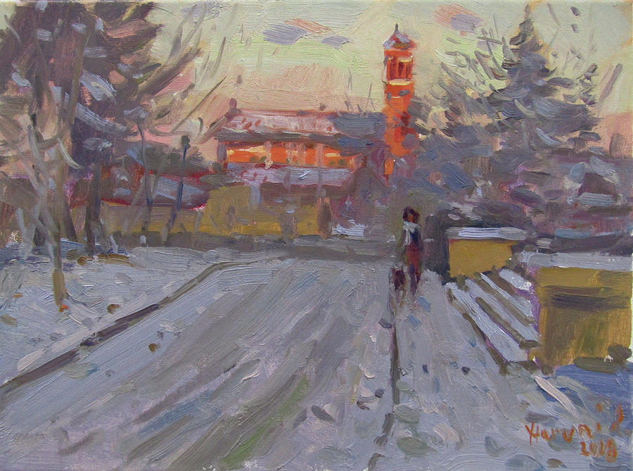 A Cold Winter Sunset #1 Painting by Ylli Haruni