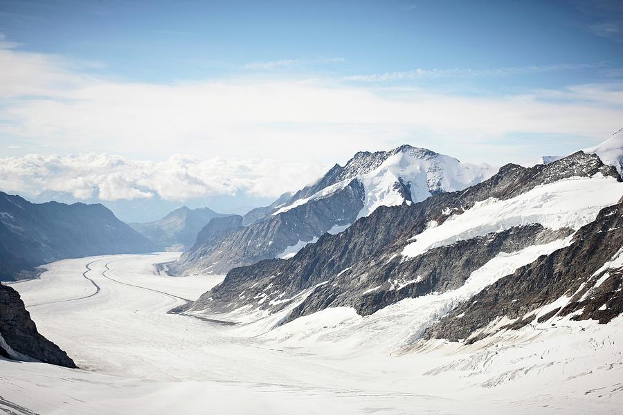 A Glacier In The Bernese Oberland, Switzerland Photograph by Jalag ...